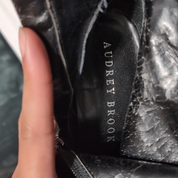 Audrey Brooke Black Leather Heeled Ankle Boots size 8 - Picture 9 of 10
